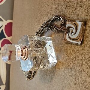 Crystal Perfume Bottle with Sand Twist Beaded Necklace